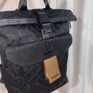 Burberry London black / grey backpack full size